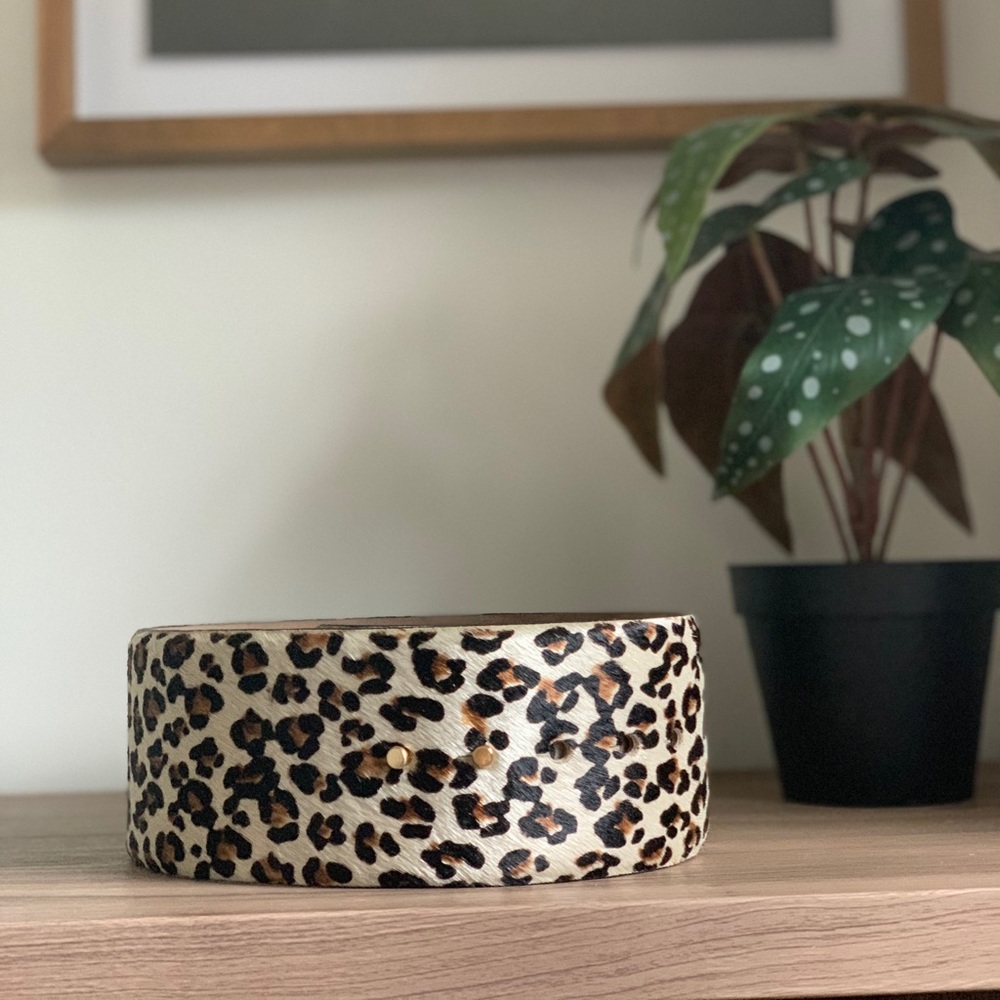 Leopard Pony Hair Waist Belt